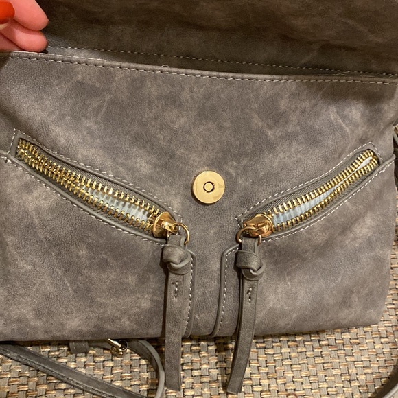 Francesca’s Gray Faux Suede Crossbody Bag - Picture 13 of 16